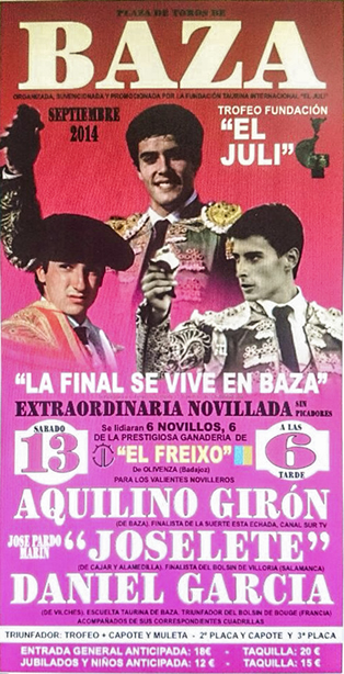 Cartel Novillada Baza Feria 14